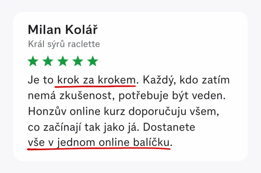 Recenze absolventa kurzu
