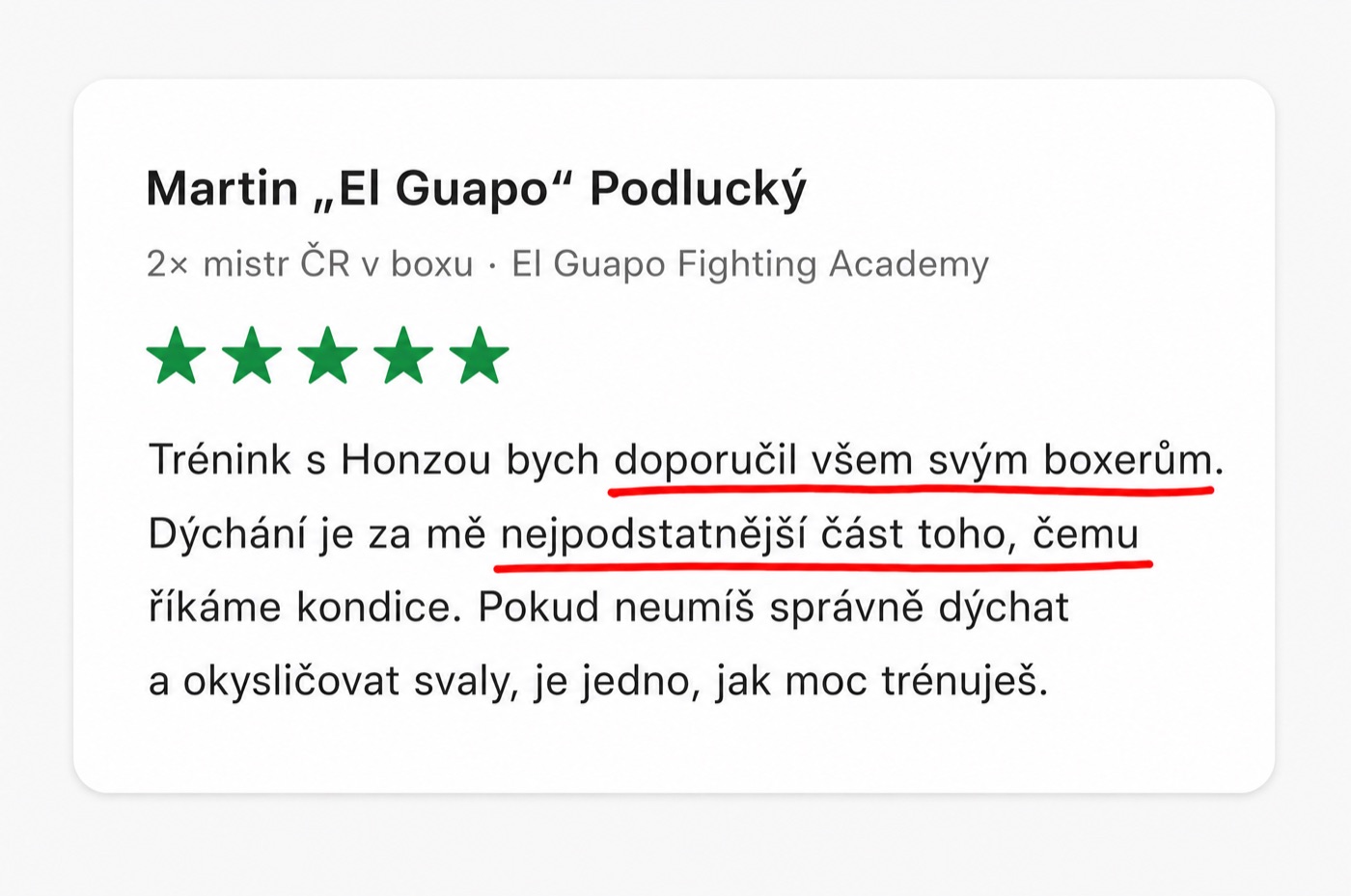 Recenze absolventa kurzu